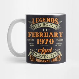 53rd Birthday Gift Legends Born In February 1970 53 Years Old Mug